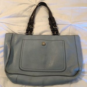 Coach light blue tote